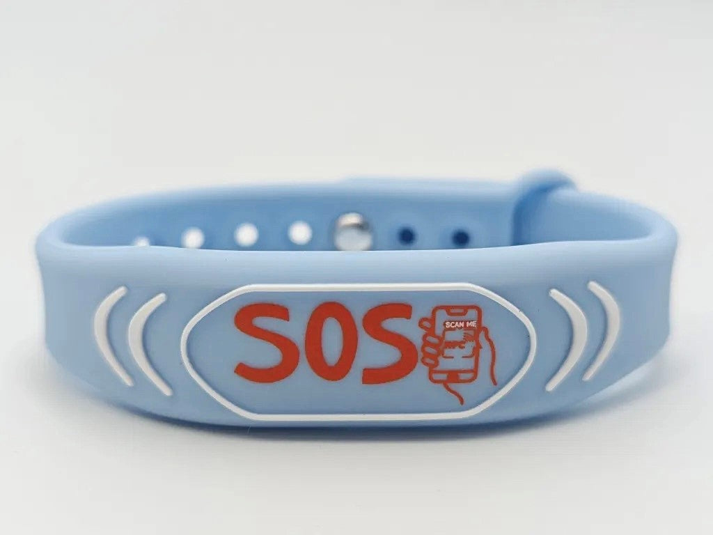 BACK2HOME SOS Bracelet for Children, Bracelet Color Blue